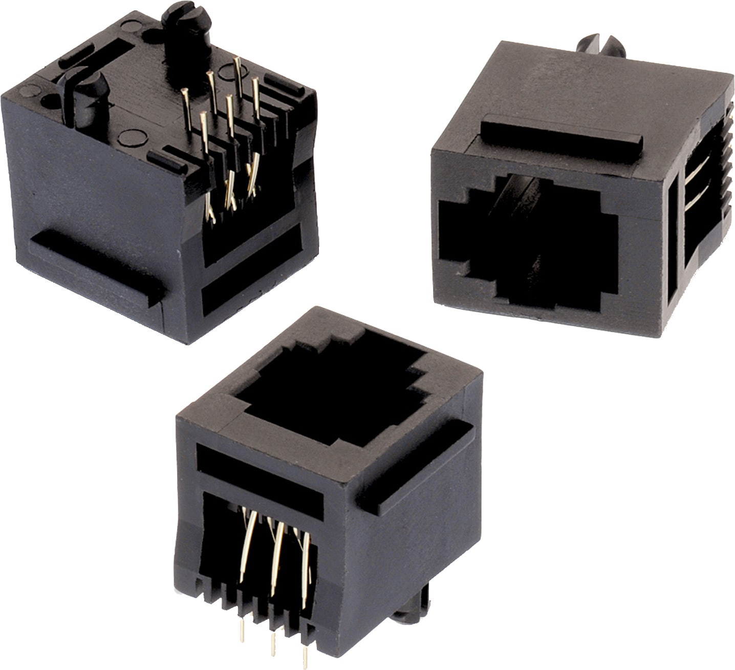 WR-MJ Modular Jack Vertical Plastic 6P6C w. Ears
